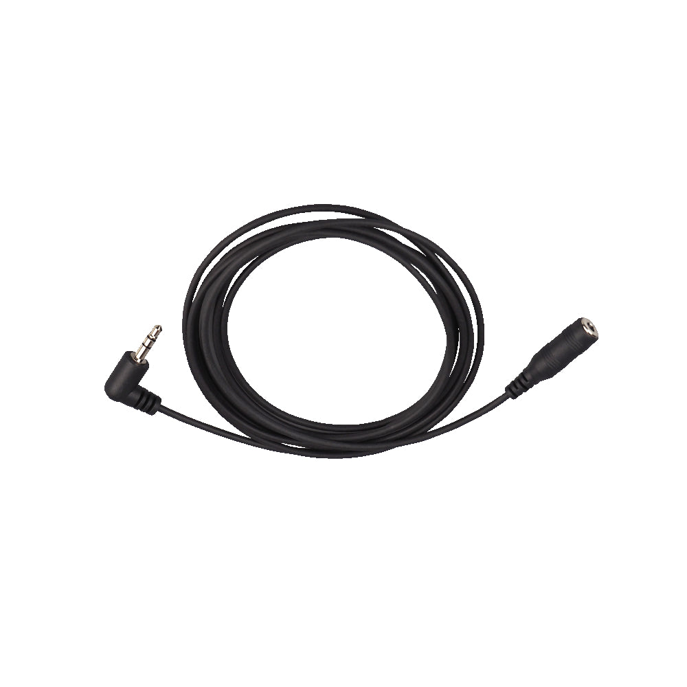 Angled 3.5mm jack plug to straight 3.5mm jack socket, black