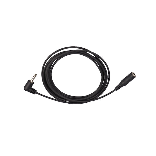 Angled 3.5mm jack plug to straight 3.5mm jack socket, black